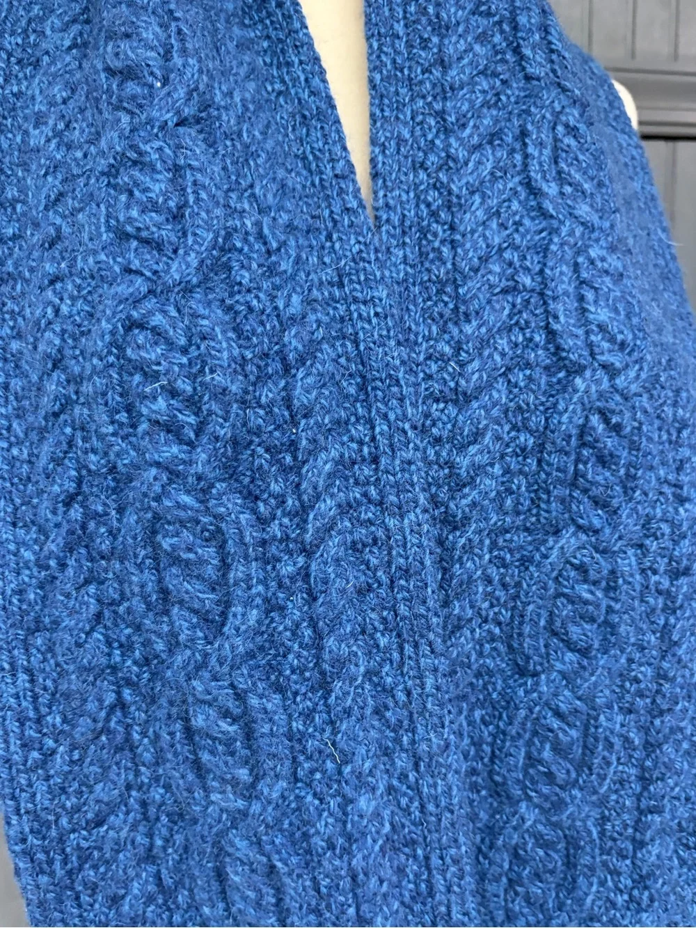 Blarney Woollen Mills Blue Merino Wool Aran Shoulder Wrap Ireland